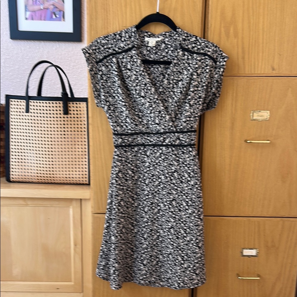 Floral Black and White Dress